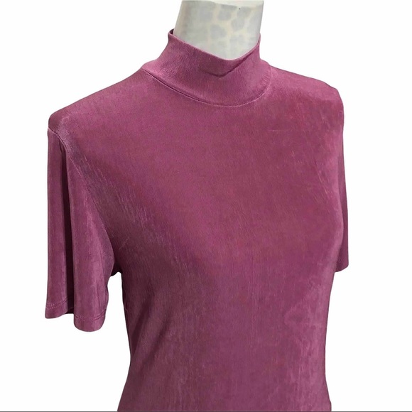 Vintage 90’s Slinky Mockneck Blouse Dress Barn - Picture 2 of 10